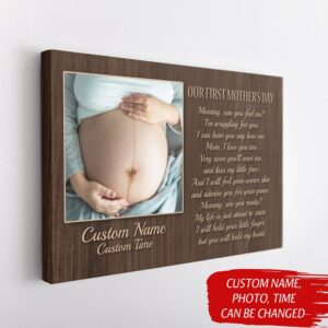 Personalized New Mom Canvas Our First Mother’s&hellip;