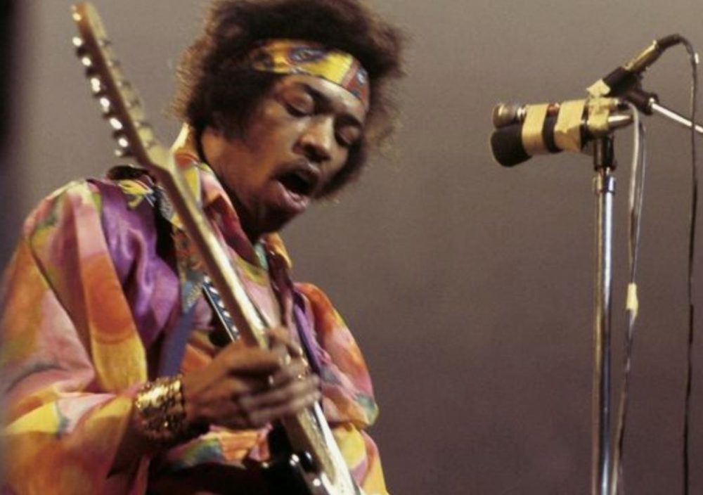 Hendrix’s pants were often just as bold as his tops, featuring bell bottom styles