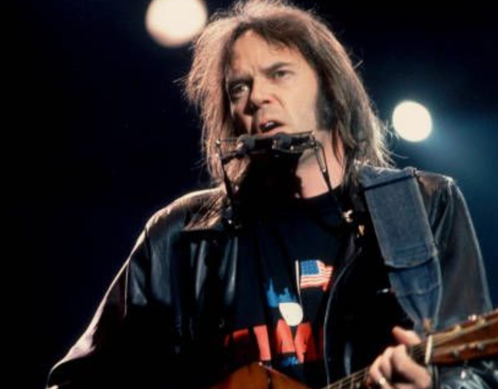 The flannel shirt is the foundation of the Neil Young costume The flannel shirt is the foundation of the Neil Young costume