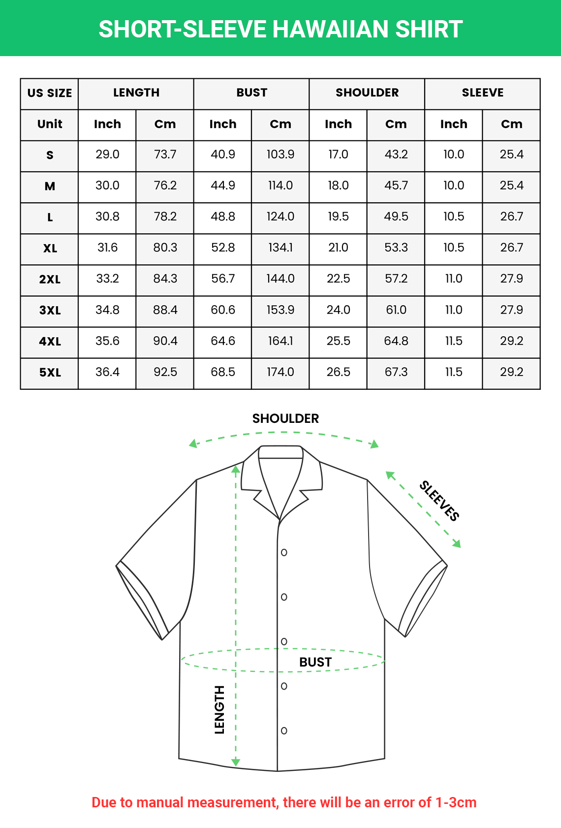  Hawaiian Shirt Sizechart Musicdope80s