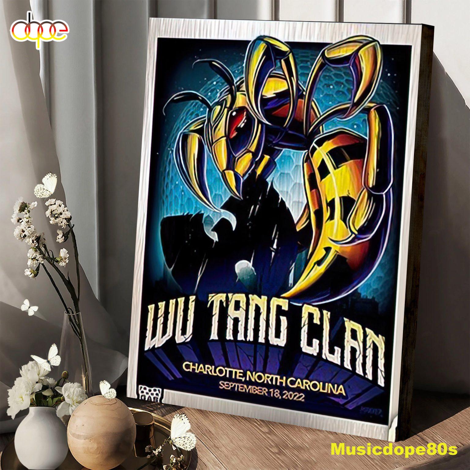 Wu-tang Killa Bees New York State Of Mind Tour 2022 Charlotte Poster Canvas Wu-tang Killa Bees New York State Of Mind Tour 2022 Charlotte Poster Canvas