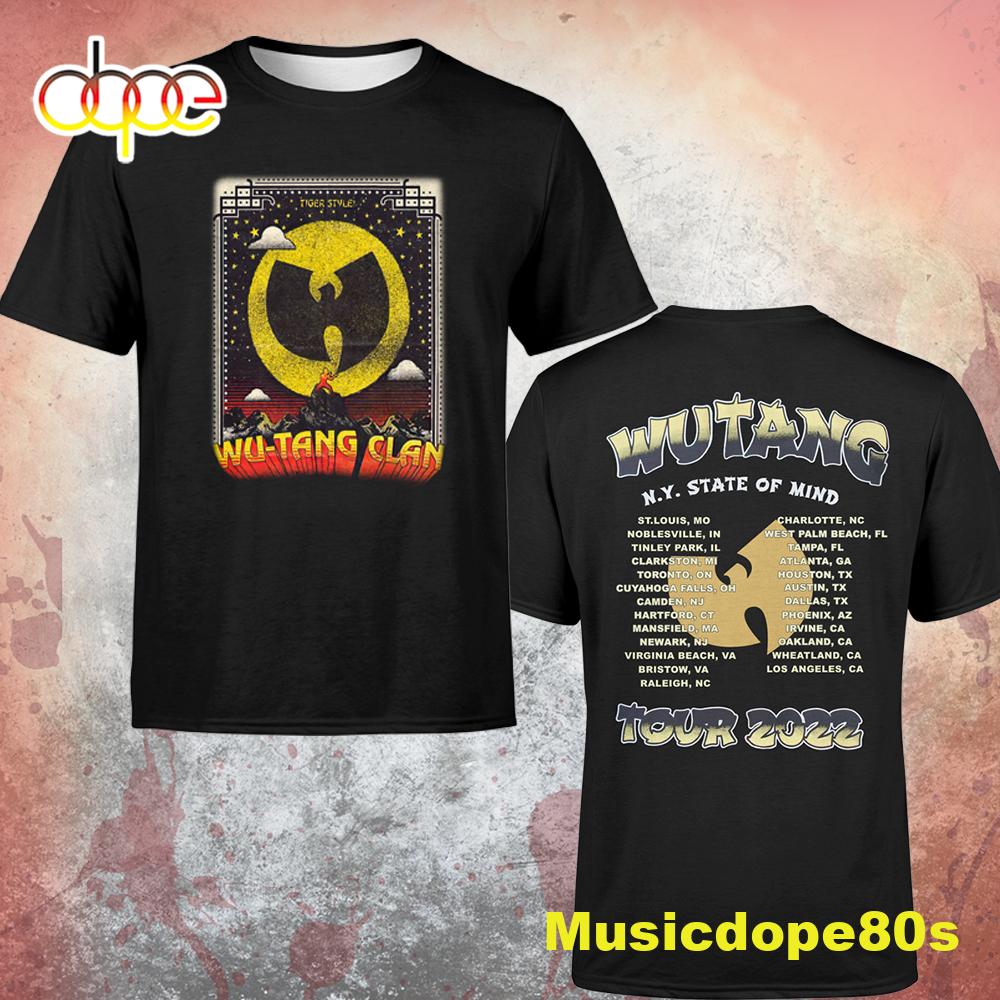 Wu-tang and Nas Hartford New York State Of Mind Tour 2022 Dates Unisex T-shirt Wu-tang and Nas Hartford New York State Of Mind Tour 2022 T-shirt