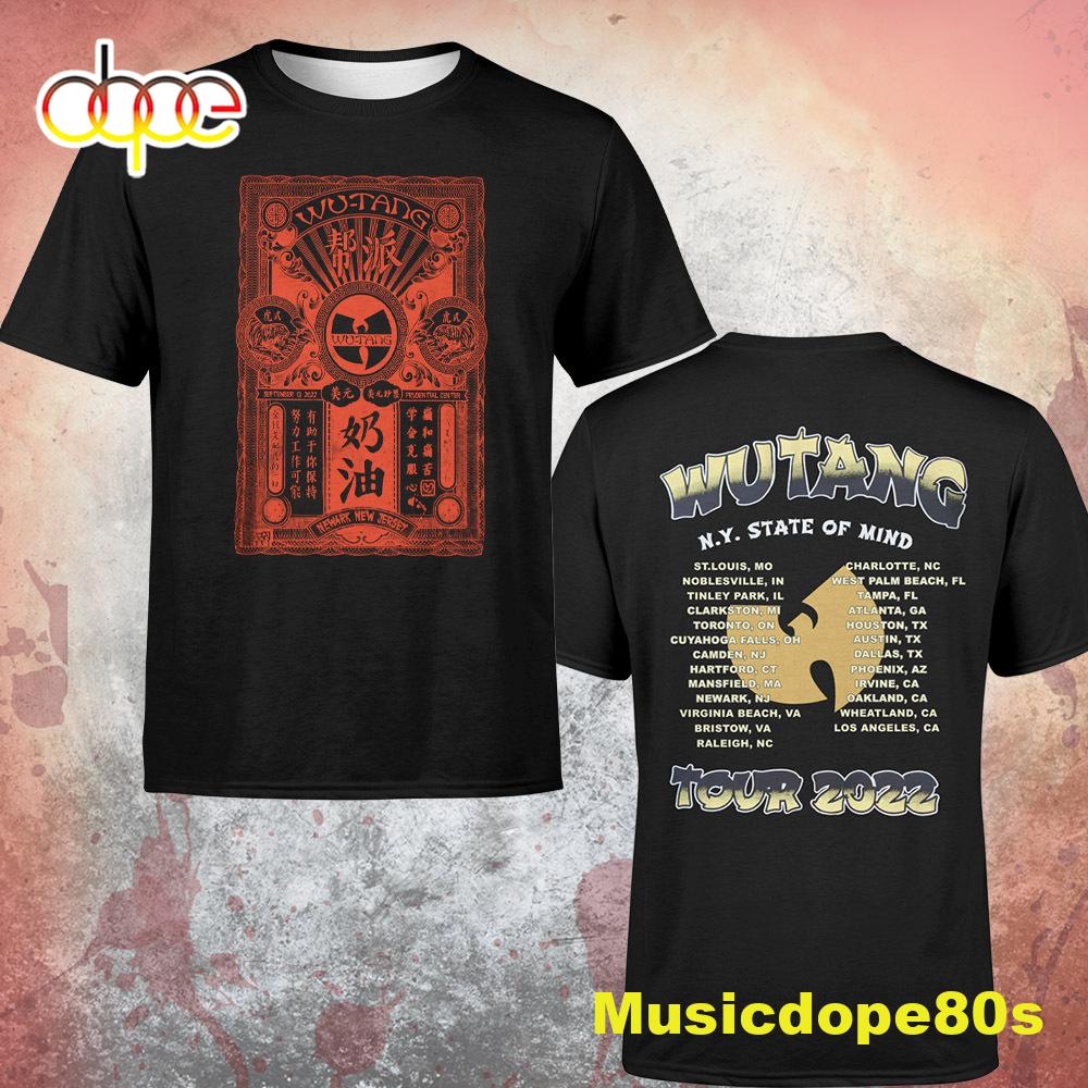 Wu-tang Clan And Nas New York State Of Mind Show 2022 Dates Tshirt Wu-tang Clan And Nas New York State Of Mind Show 2022 Dates Tshirt