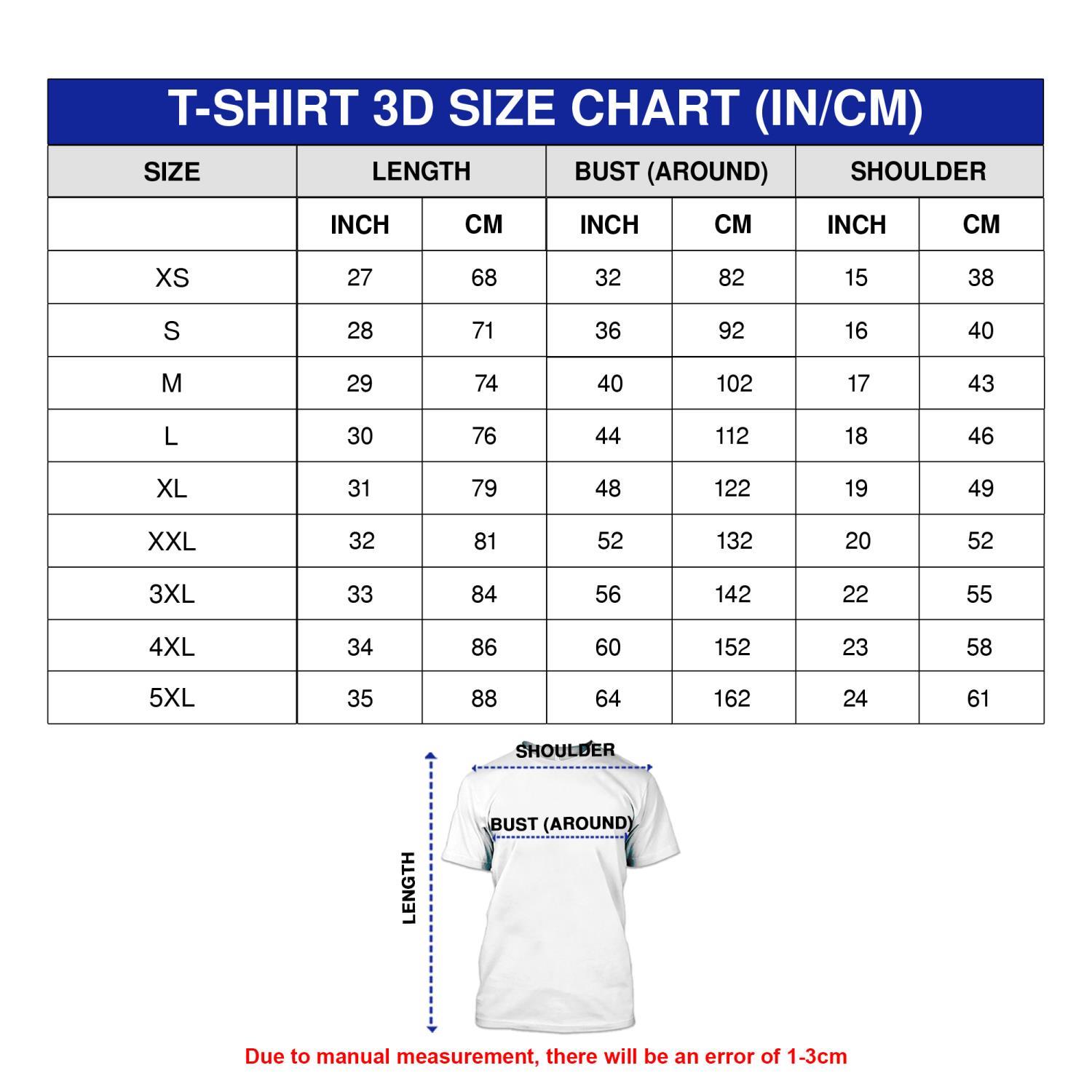 Size 3D T Shirt