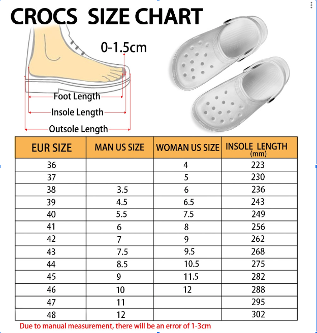 Crocs Size Chart