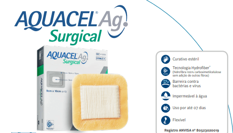 Curativo para Incisões Cirúrgicas Aquacel AG Surgical