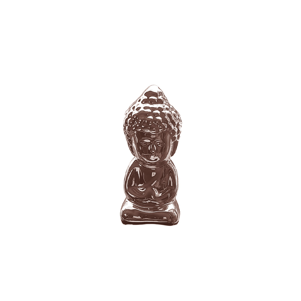 Enfeite em Cerâmica Buda Pequeno Rosa - 7cm
