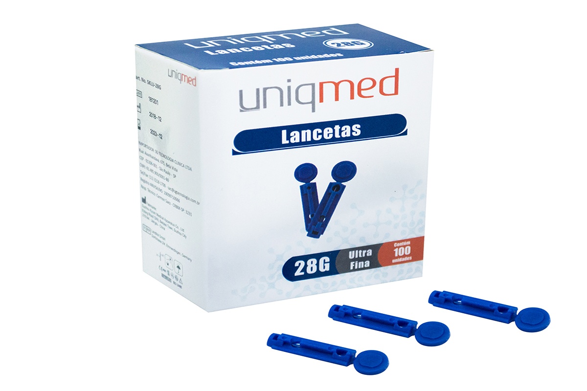 Lancetas UNIQMED Caixa Com 100 Unidades
