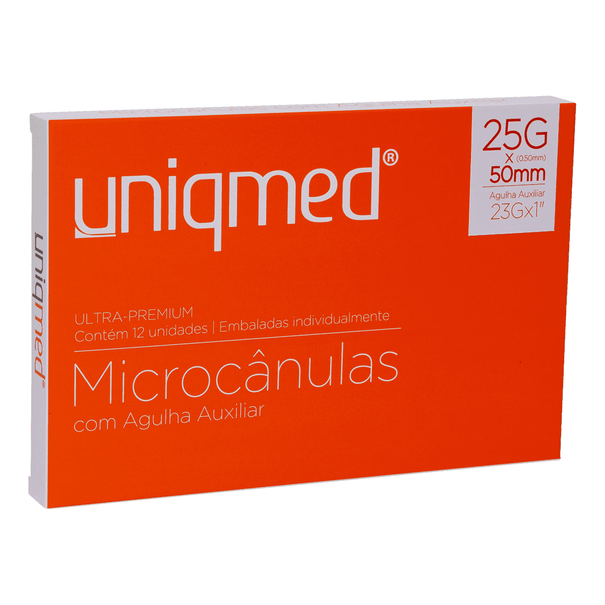 Microcânulas Com Agulha Auxiliar  UNIQMED Caixa Com 12 Unidades 