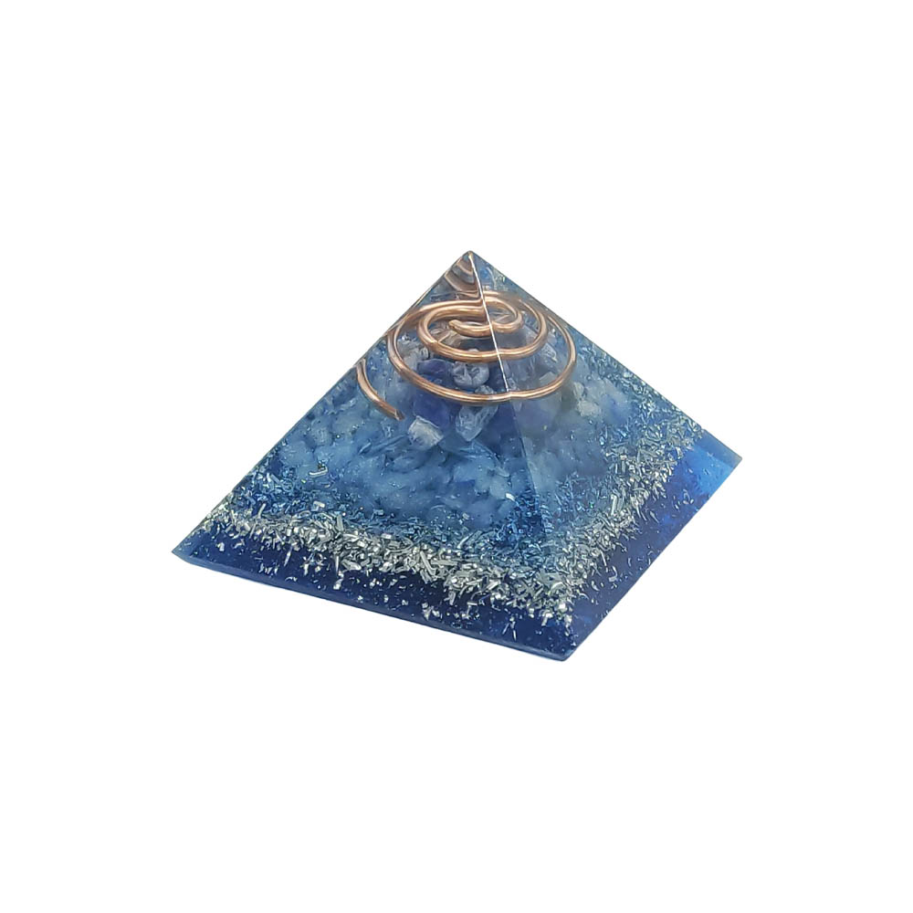Orgonite Pirâmide 4cm Tranquilidade - Sodalita  Quartzo Azul