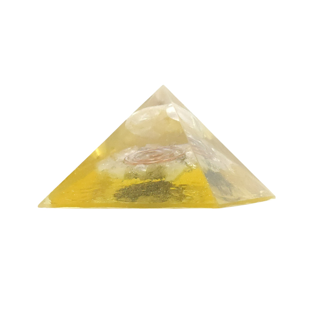Orgonite Pirâmide Amarela com Citrino - Prosperidade