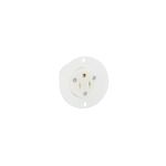 Leviton® 5279-C Grounding Straight Blade Flanged Outlet Receptacle, 125 VAC, 15 A, 2 Poles, 3 Wires, White