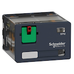 Schneider Electric Square D™ Zelio™ RPM42B7 Power Relay With Adapter, Lockable Test Button and LED, 15 A, 4NO-4NC 4PDT Contact, 24 VAC V Coil