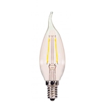 SATCO® S9921 Dimmable LED Lamp, 2.5 W, 25 W Incandescent Equivalent, E12 Candelabra LED Lamp, CA11 Shape, 200 Lumens