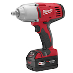 Milwaukee® M18™ 2662-22 High Torque Cordless Impact Wrench Kit With Pin Detent, 1/2 in Square Drive, 0 to 2200 bpm, 450 ft-lb Torque, 18 VDC, 8-7/8 in OAL