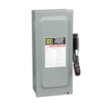 Square D™ H361N Heavy Duty Fusible Safety Switch, 600 VAC/VDC, 30 A, 7-1/2 hp, 15 hp, Single Throw Contact, 3 Poles