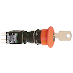 Schneider Electric Harmony XB6AS9345B Complete Corrosion-Resistant Dusttight/Watertight Emergency Stop Unmarked Non-Illuminated Pushbutton, 16 mm, 1NC-1NO Contact, Slow-Break Contact, Key Release/Mechanical Latching/Trigger Action Operator, Red
