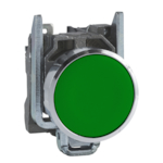 Schneider Electric Harmony™ Square D™ XB4BA31 Non-Illuminated Pushbutton, 22 mm, 1NO Contact, Flush/Spring Return/Unmarked Operator, Green