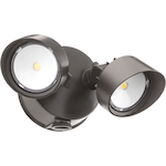 Lithonia Lighting® OLF 2RH 40K 120 PE BZ M4 2-Head Round Floodlight Fixture,) Static LED Lamp, 120 VAC, Bronze Housing