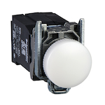 Schneider Electric Harmony™ Square D™ XB4BV31 Illuminated Transformer Pilot Light, 110 to 120 VAC, 1.2 VA, Plain Lens, Panel Mount
