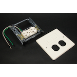 Wiremold® V4047WF 2-Gang Duplex Overlapping Receptacle Cover Plate, For Use With 4000 Series Raceway, Steel, Ivory