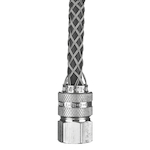Wiring Device-Kellems 7401043 Form 2 Liquidtight Standard Duty Strain Relief Deluxe Cord Grip With Mesh, 1/2 in Trade, 1 Conductor, 3/8 to 1/2 in Cable Openings, Aluminum/Stainless Steel