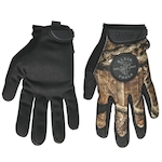 Klein® Journeyman™ 40210 Breathable General Purpose Gloves, Reinforced Thumb/Seamless Style, XL, Synthetic Leather Palm, TrekDry®, Black/Camouflage, Sponge Foam/Tricot Lining