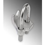 Calbrite™ S60500RA00 2-Hole Right Angle Beam Clamp, 1/2 in Conduit, 0.27 in THK Flange, 316 Stainless Steel, Polished