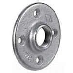Steel City® FP-402 Conduit Flange Plate, 3/4 in Trade, 3-3/8 in Dia, Malleable Iron, Zinc Plated