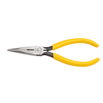 Klein® D203-6 Side Cutting Standard Long Nose Plier, Knurled Tool Steel Jaw, 1-7/8 in L x 0.688 in W Jaw, 6-5/8 in OAL