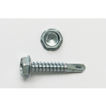 Peco 12X2HTJ Type 3 Self-Drilling Screw, #12-14, 2 in OAL, Hex Washer Head, Hex/Slotted Drive, Zinc