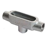 O-Z/Gedney TB37 Type TB Conduit Outlet Body, 1 in Hub, Form 7 Form, 15 cu-in Capacity, Grayloy Iron, Zinc Electroplated/Aluminum Enamel