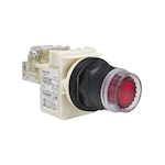 Square D™ Harmony™ 9001SK2L35LRRH13 Type SK Corrosion-Resistant Direct Cross Slot Dusttight/Oiltight/Watertight Heavy Duty Unmarked Illuminated Pushbutton With Contact Block, 30 mm, 1CO Contact, Slow Break Contact, Spring Return Operator, Red