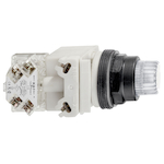 Schneider Electric Harmony™ Square D™ 9001SK2L35WH13 Type SK Corrosion-Resistant Direct Dusttight/Oiltight/Watertight Heavy Duty Octagonal Unmarked Illuminated Pushbutton With Contact Block, 30 mm, 1CO Contact, Slow Break Contact, Spring Return Operator