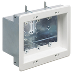 Arlington TV Box™ TVBS507 Power Low Voltage Recessed Combination Box, Steel, 3 Gangs, 6.205 in L x 7.93 in W x 3.937 in H