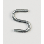 Peco 1SHJ S-Hook, 1 in L, Low Carbon Steel, Zinc Plated