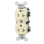 Leviton® 5362-IGT Heavy Duty Isolated Ground Straight Blade Duplex Receptacle, 125 VAC, 20 A, 2 Poles, 3 Wires, Light Almond