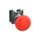 Schneider Electric Harmony™ Square D™ XB4BS8445 Non-Illuminated Pushbutton With Positive Opening, 22 mm, 1NC-1NO Contact, Trigger Action/Mechanical Latching/Unmarked Operator, Red