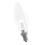 Halco® ProLED® 80172 Dimmable LED Lamp, 1 W, 40 W Incandescent Equivalent, E12 Candelabra LED Lamp, B10 Torpedo Shape, 25 Lumens