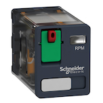 Schneider Electric Square D™ Zelio™ RPM21B7 Power Relay With Adapter and Lockable Test Button, 15 A, 2NO-2NC Contact, 24 VAC V Coil