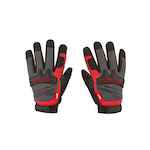 Milwaukee® 48-22-8731 Demolition General Purpose Work Gloves, Fingerless, Knuckle Guard Style, M, Leather Palm, Leather/Single Hem, Black/Red, Breathable Lining