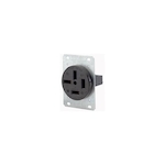 Leviton® 8460 3-Phase Extra Heavy Duty Grounding Straight Blade Power Receptacle, 250 VAC, 60 A, 3 Poles, 4 Wires, Black