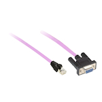Telemecanique Square D™ TCSCCN4F3M1T Preassembled Cable, 1 m L Cable, For Use With Magelis™ XBT Series GC GT/GK with Control, Twido, Modicon™ M238/M258 Logic and LMC058 Motion Controller