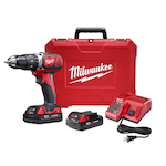 Milwaukee® M18™ 2607-22CT Cordless Hammer Drill/Driver Kit, 1/2 in Metal Single Sleeve Ratcheting Lock Chuck, 18 VDC, 400/1800 rpm No-Load, Lithium-Ion Battery