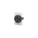 Leviton® 8350 3-Phase Extra Heavy Duty Non-Grounding Straight Blade Power Receptacle, 120/208 VAC, 50 A, 4 Poles, 4 Wires, Black