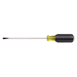Klein® Cushion-Grip® 601-6 Screwdriver, 3/16 in Cabinet Point, Steel Shank, 9-3/4 in OAL, Acetate Handle, Polished Chrome, ANSI/ASME Specified