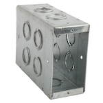 Steel City® CBTW-6 Through-Wall Masonry Box, Steel, 38 cu-in, 1 Outlet, 12 Knockouts