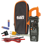 Klein® CL800 AC Auto-Ranging Low Impedance Mode Auto Off Digital Clamp Meter, 1000 VAC/VDC, 600 A, 60 MOhm, 50 to 400 Hz, 1-3/8 in Jaw, LCD Display