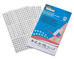 IDEAL® 44-102 Pre-Printed Wire Marker Booklet, 1-1/2 in L x 1/4 in W, Black/White, Plastic Impregnated Cloth