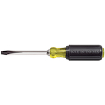 Klein® Cushion-Grip® 600-4 Heavy Duty Screwdriver, 1/4 in Keystone Point, Steel Shank, 8-11/32 in OAL, Acetate Handle, Polished Chrome, ANSI/ASME Specified